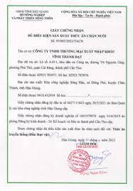 TRÌNH TỰ, THỦ TỤC CẤP GIẤY CHỨNG NHẬN ĐỦ ĐIỀU KIỆN SẢN XUẤT THỨC ĂN CHĂN NUÔI.